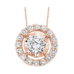 14KT Pink Gold & Diamond Tru Reflection Neckwear Pendant  - 1/6 ctw