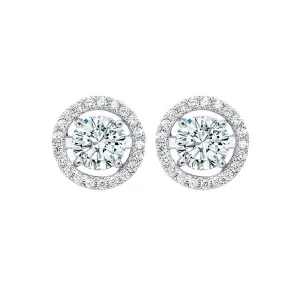 14KT White Gold & Diamond Classic Book Jackets Fashion Earrings  - 1/4 ctw