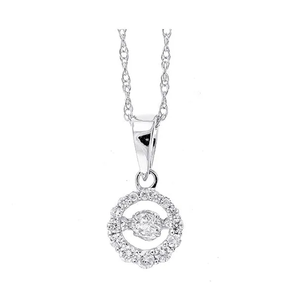 14KT White Gold & Diamond Classic Book New Rhythm Of Love Neckwear Pendant  - 1/8 ctw