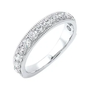 14KT White Gold & Diamond Diamond Overatures Band Ring  - 1/3 ctw