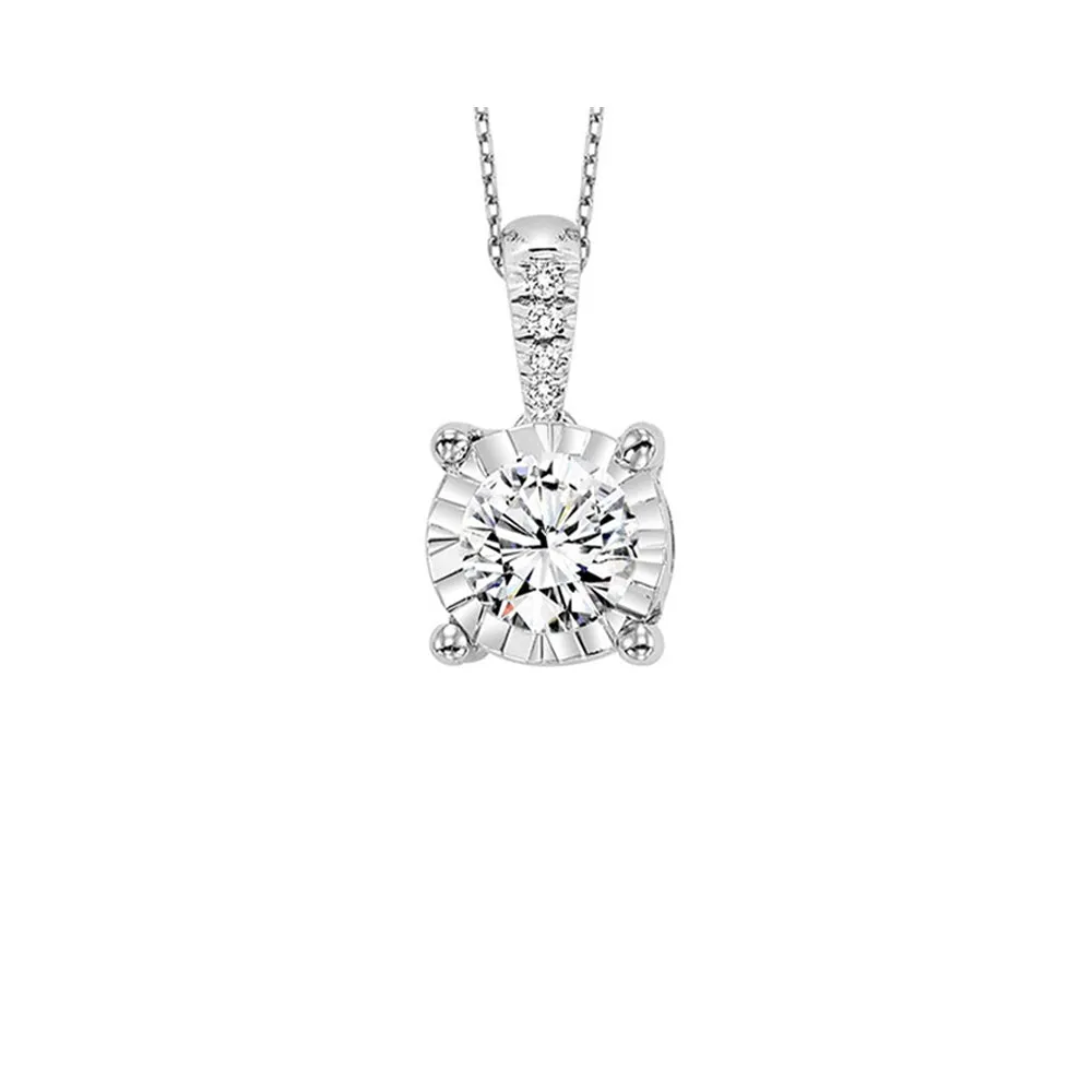 14KT White Gold & Diamond Neckwear Pendant -1/10 ctw