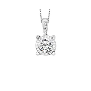 14KT White Gold & Diamond Neckwear Pendant -1/10 ctw