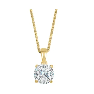 14KT Yellow Gold & Diamond Solitaire Pendant -  2/3 ctw