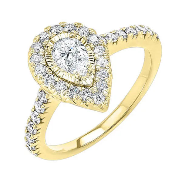 14KT Yellow Gold & Diamonds Stunning Engagement Ring - 3/4 CTW