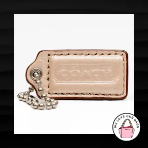 2" Medium COACH PEARL BEIGE LEATHER KEY FOB BAG CHARM KEYCHAIN HANGTAG TAG