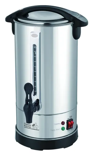 40 Cup Stainless Steel Double Wall Insulated Hot Water Urn - Water Boiler with Holiday (Yomtov) Switch and Cover Child Lock