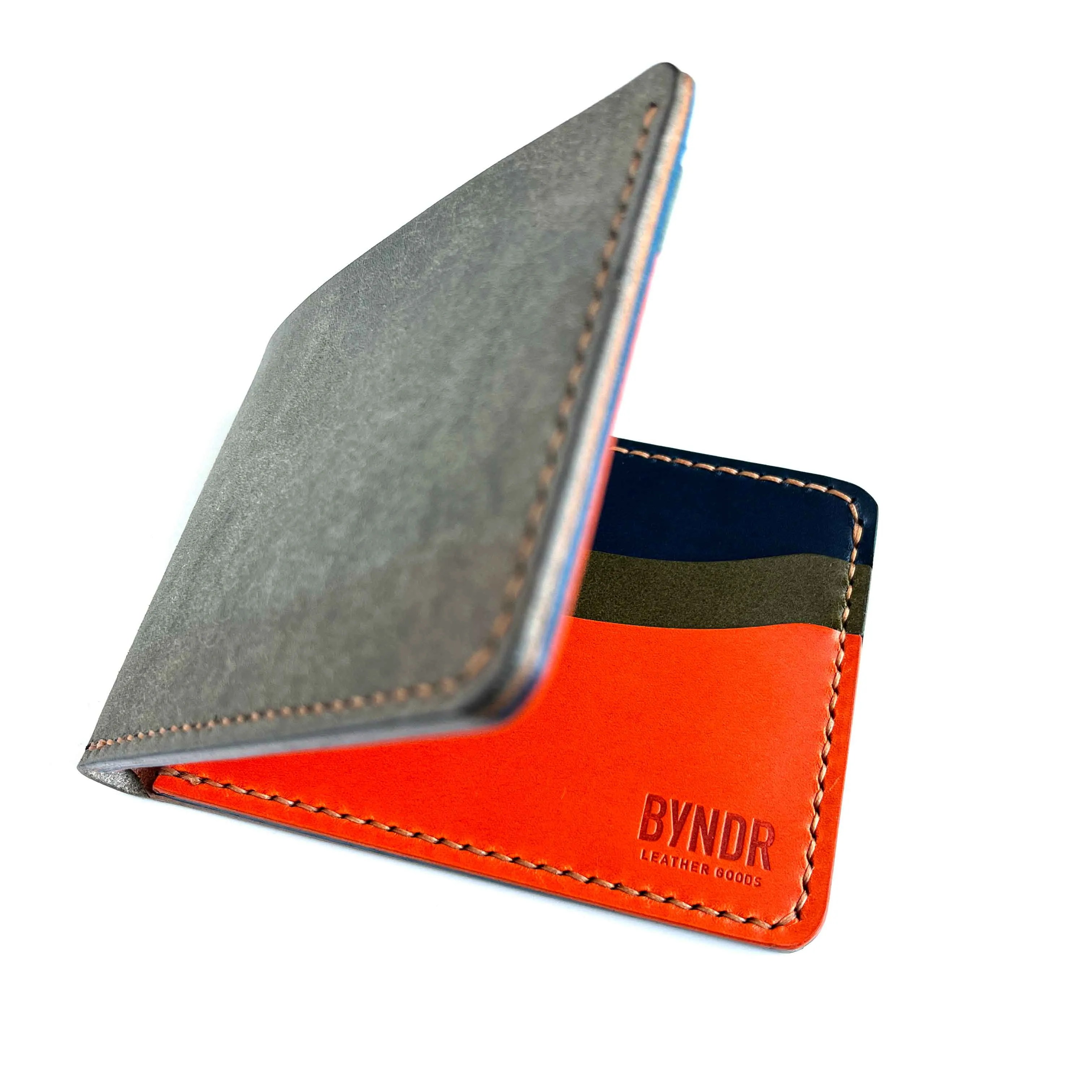 6-Pocket Billfold - Grey   Navy   Green   Orange   Brown