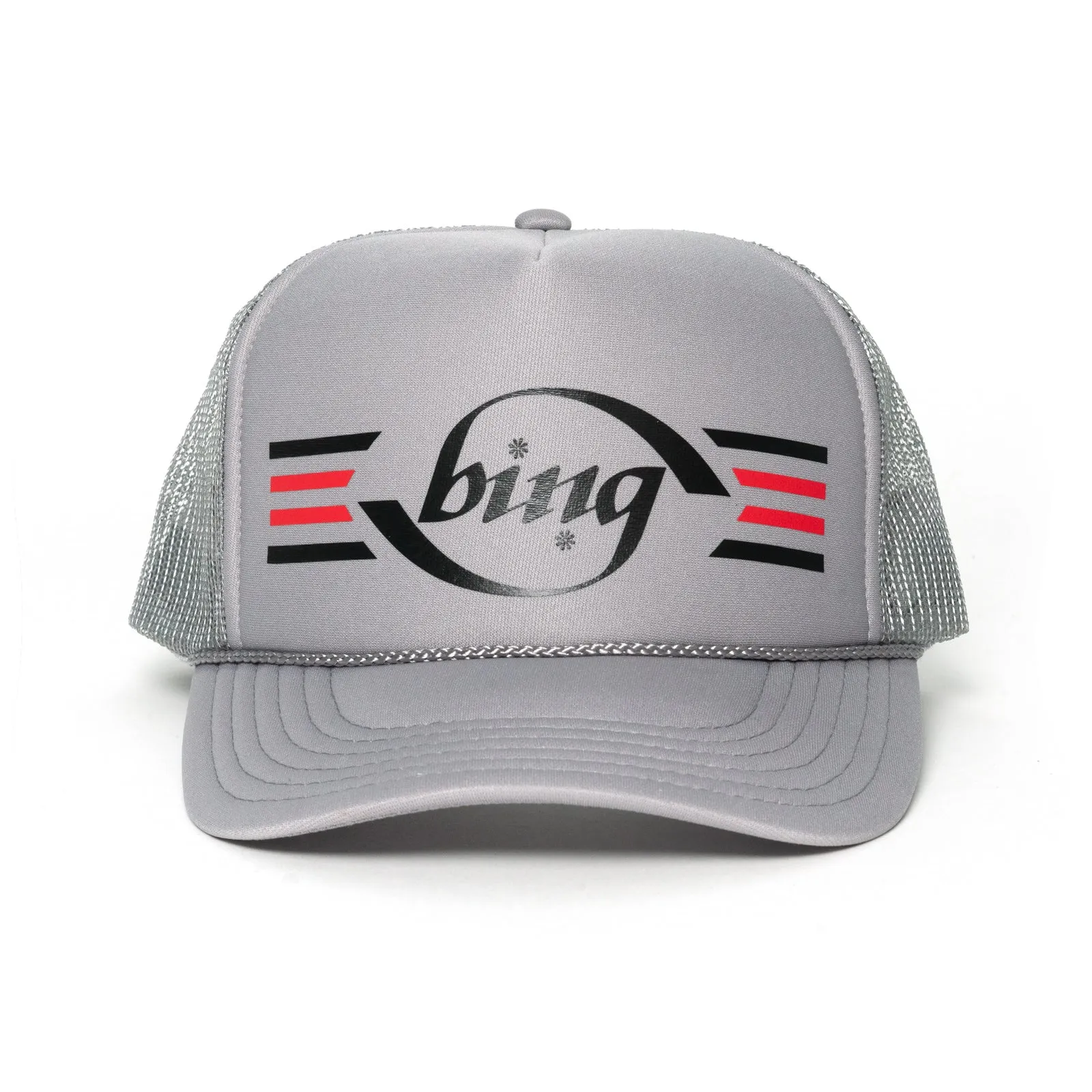 70s STRIPE Trucker Hat - Grey