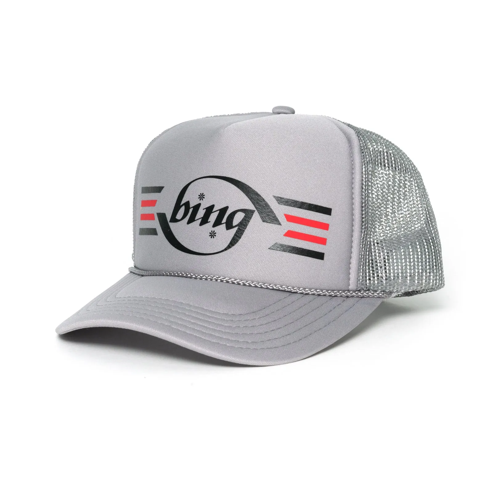 70s STRIPE Trucker Hat - Grey