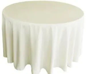 90 inch Ivory Round Polyester