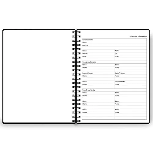 A4 Undated Daily Planner Notebook- Daily Productivity Planner with Hourly Schedules, Action Items and Follow-up, Daily Organizer to Improve Time Management, 8.5 × 11 Inch, Black PU Planner 2024