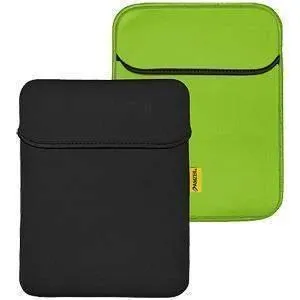 Amzer Neoprene iPad/Tablet Sleeve 10.6 inches Case Cover with Pocket- Matt Black - Leaf Green