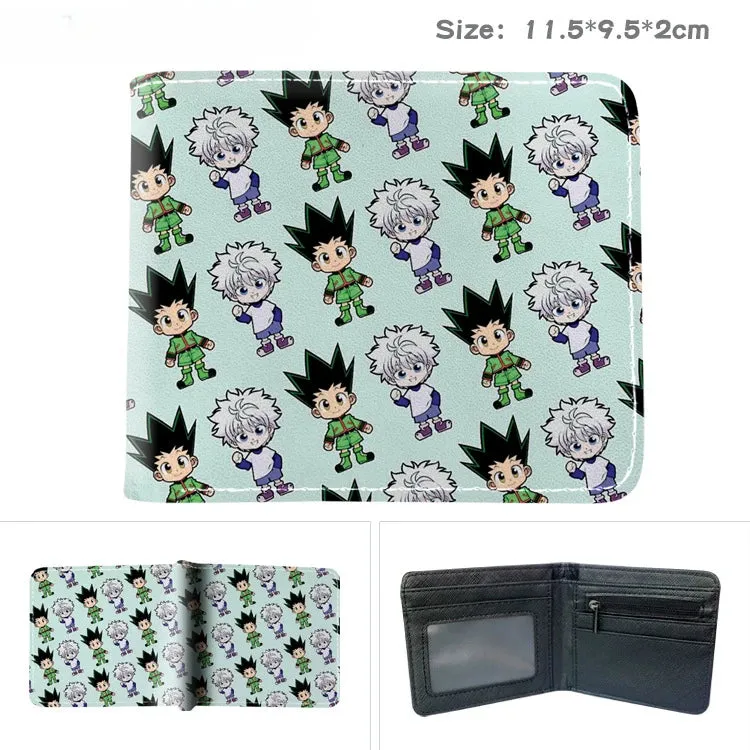 Anime Hunter X Hunter GON·FREECSS Kurapika Short Bilfold Purse Clip Wallet for Boys Girls Trendy Gift