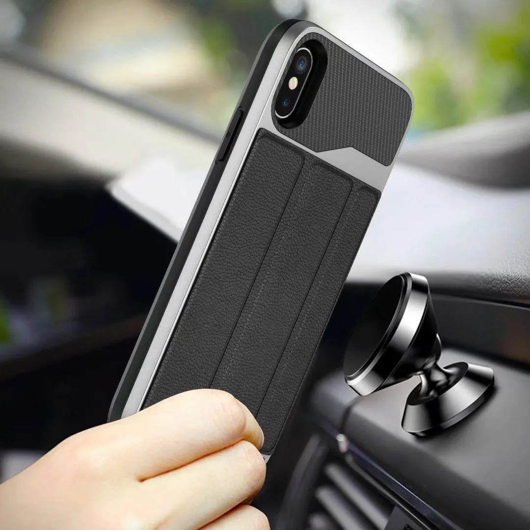 Apple iPhone XS Max Magnetic Car Mount Folio Leather Card Holder Wallet Stand Case by Modes