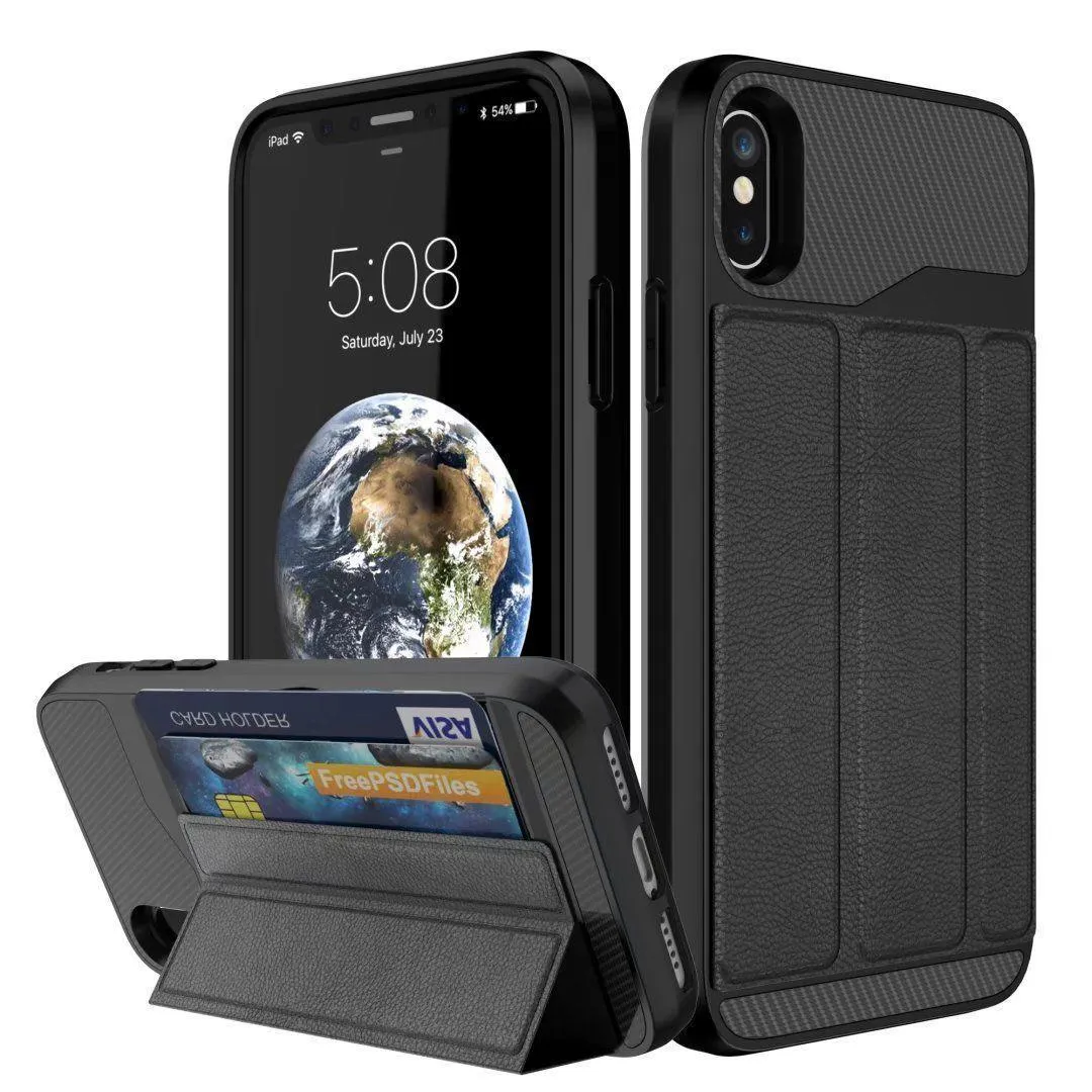 Apple iPhone XS Max Magnetic Car Mount Folio Leather Card Holder Wallet Stand Case by Modes