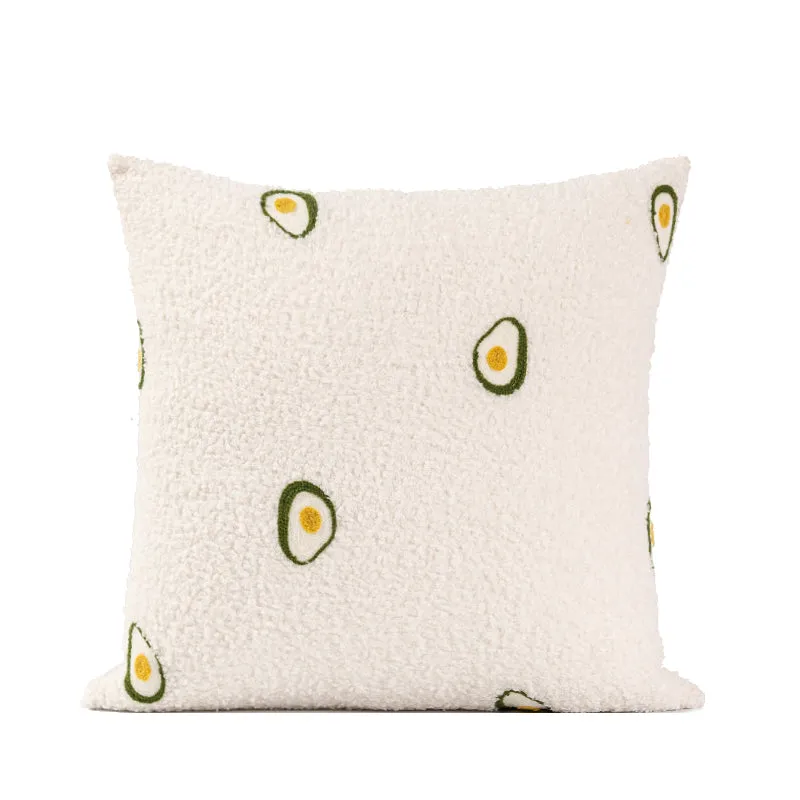 Avocado Embroidery Pattern Pillow