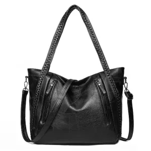 BDM Women's Fashion High Quality Genuine Leather Large Pocket Handbag