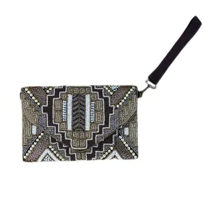 Beaded Briggs Brown Handbag