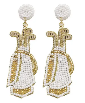 Beaded Caddy Golf Bag Earrings