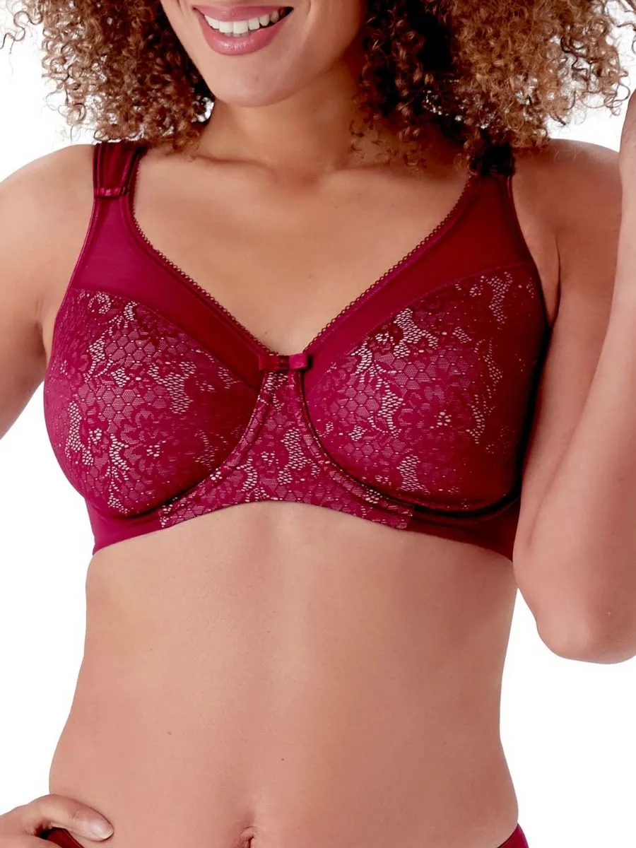 Beauty Everyday Minimiser Bra - Burgundy