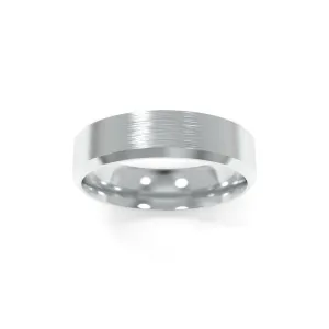 Beveled Edge Band 6mm - Platinum