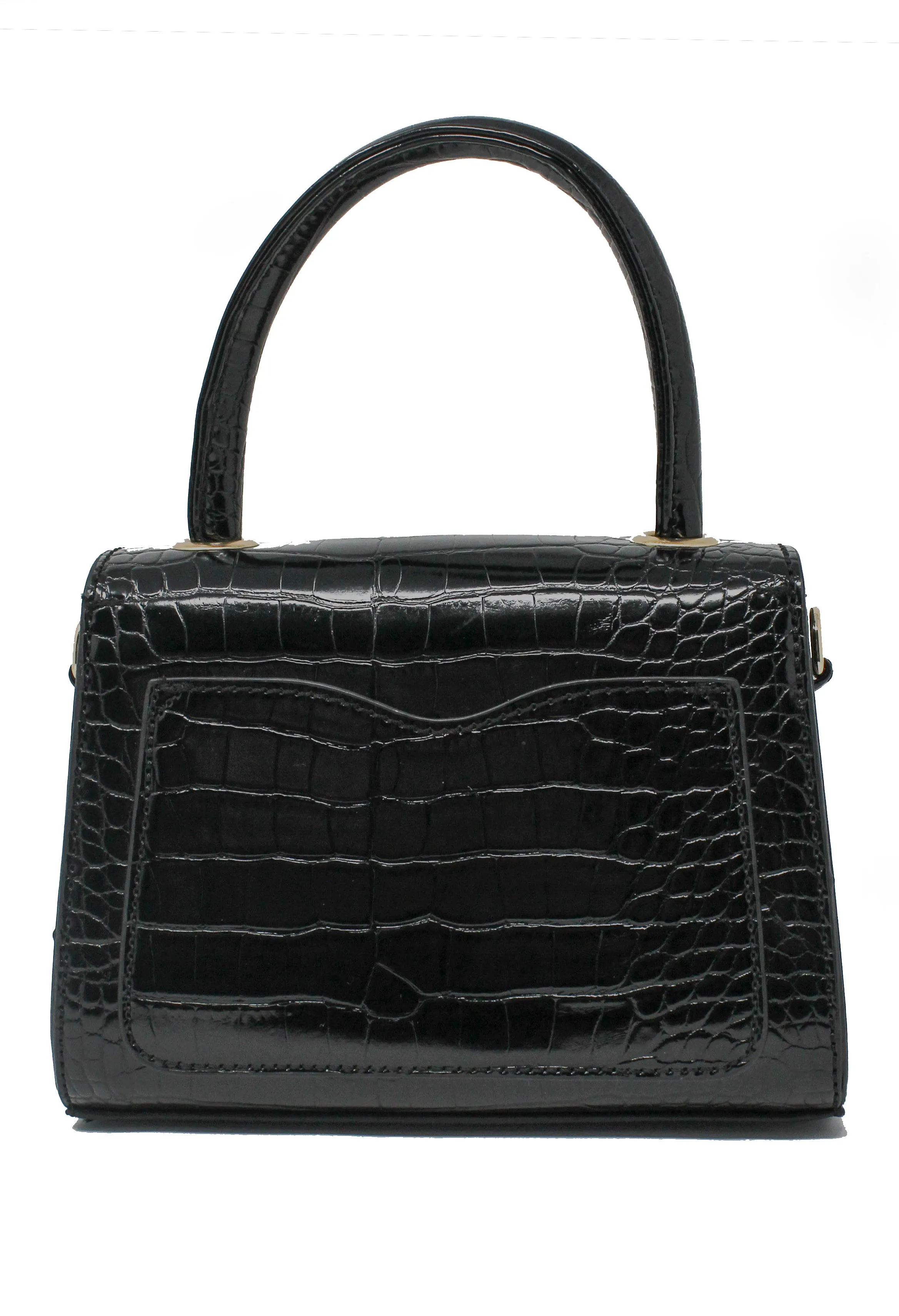 Black Croc Mini Handbag