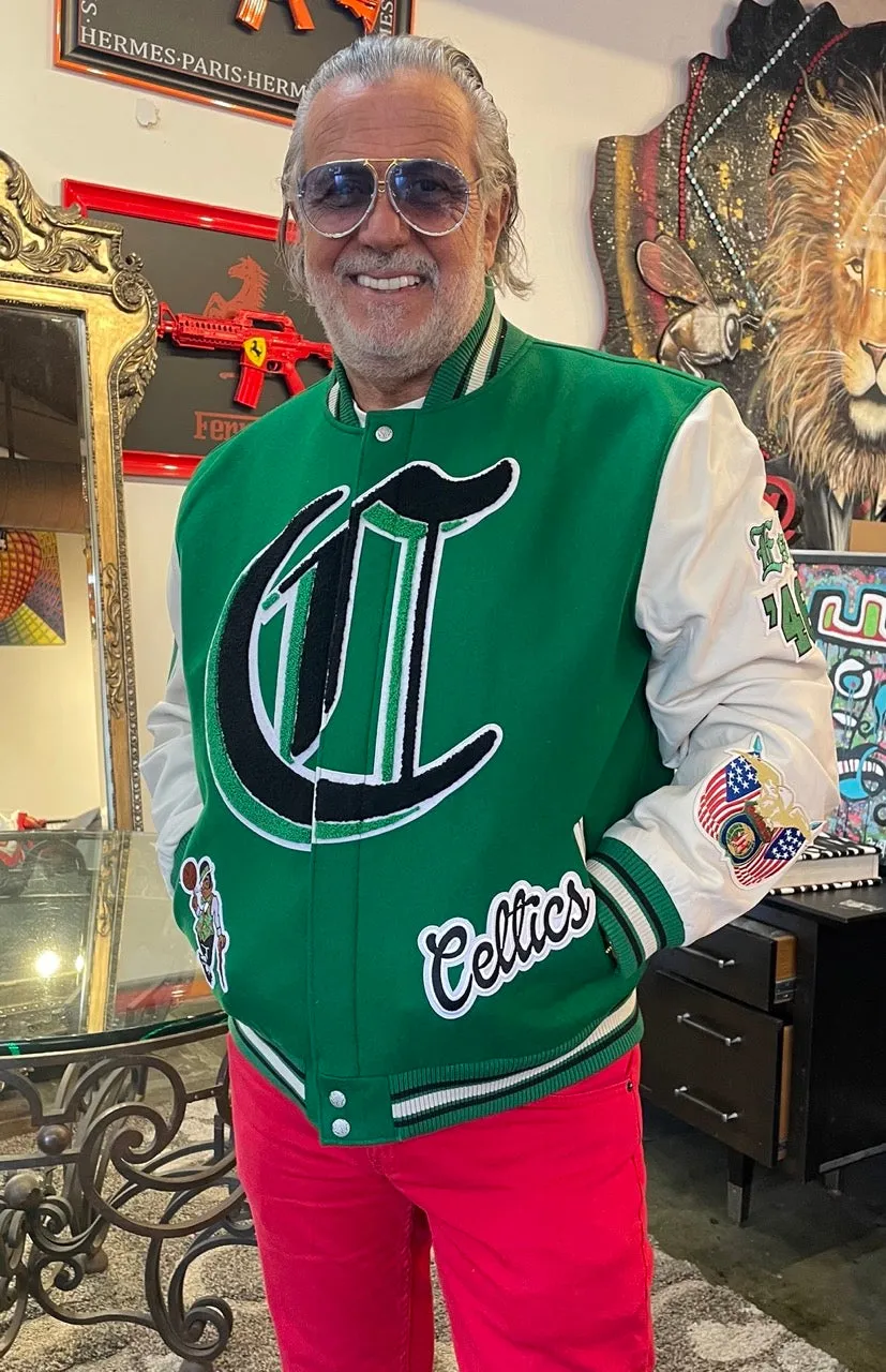 BOSTON CELTICS WOOL & LEATHER VARSITY JACKET