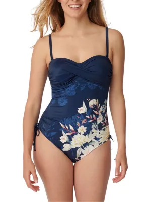 Botanical Leaf Swimsuit - Blue Combination