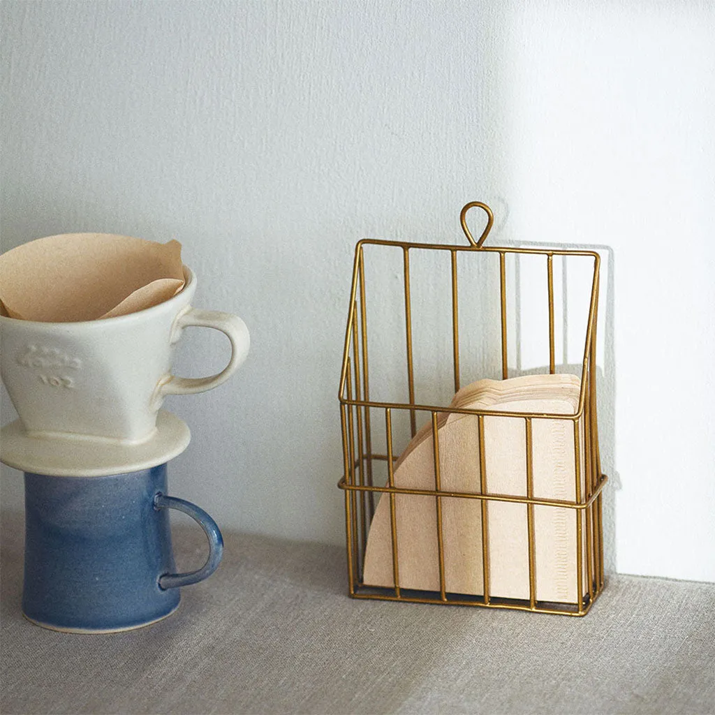 Brass Hanging Organizer Basket