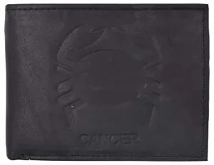 Cancer Zodiac Sign Bifold Trifold Genuine Leather Men's Wallets