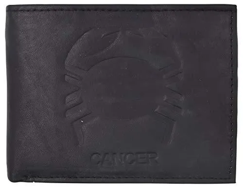 Cancer Zodiac Sign Bifold Trifold Genuine Leather Men's Wallets