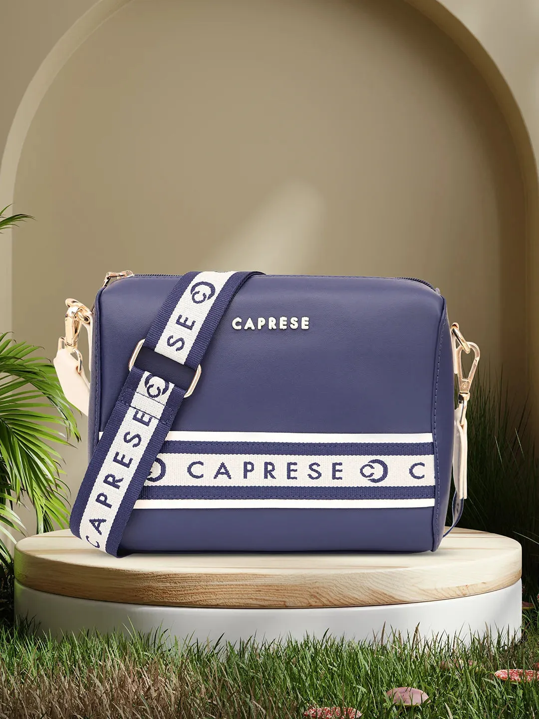 Caprese Trinity Sling Medium Solid Women'S Handbag Navy