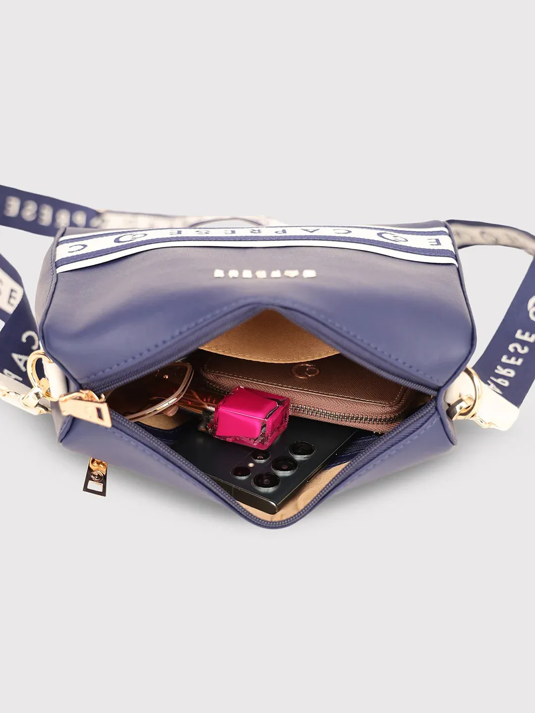 Caprese Trinity Sling Medium Solid Women'S Handbag Navy