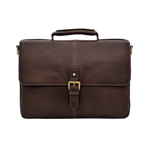 Charles Leather 15" Laptop Compatible Briefcase Work Bag