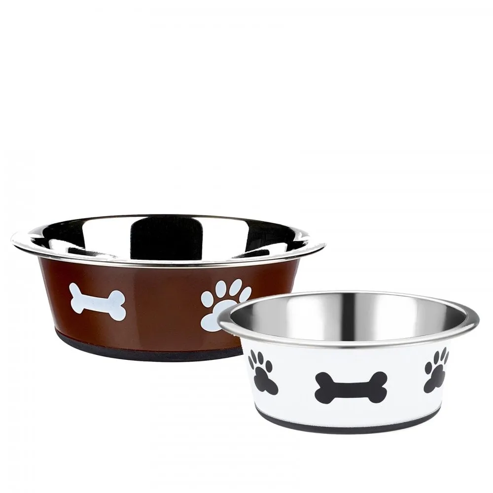 Classic Posh Paws Stainless Steel Neutral Pet Dish