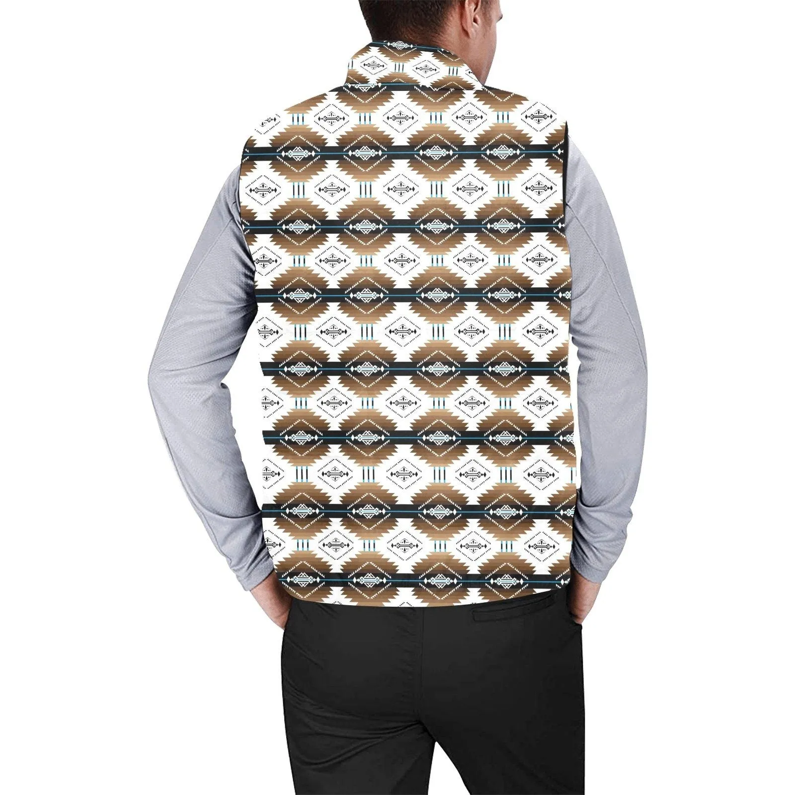 Cofitichequi White Men's Padded Vest Jacket