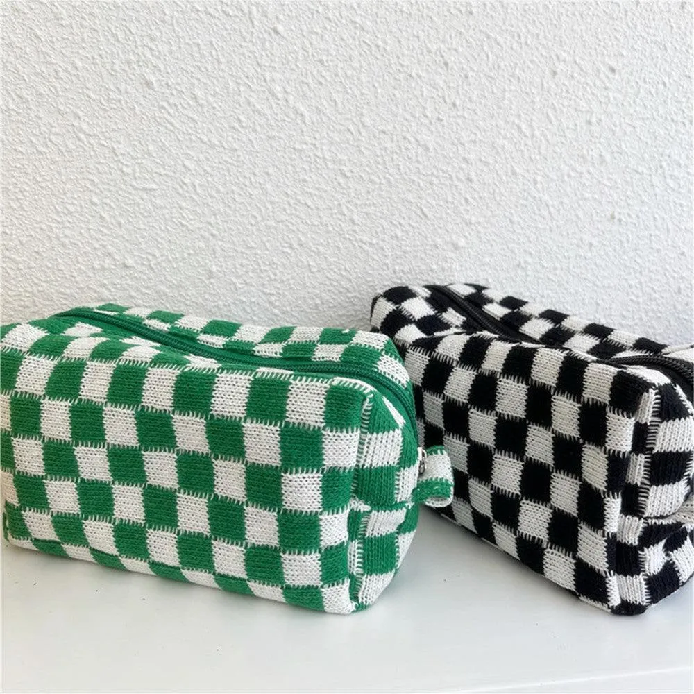 Colorful Plaid Makeup Bags