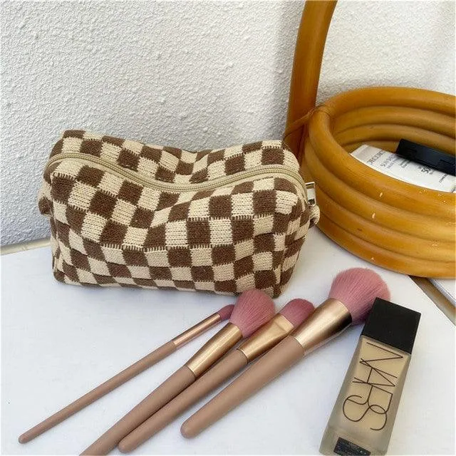 Colorful Plaid Makeup Bags