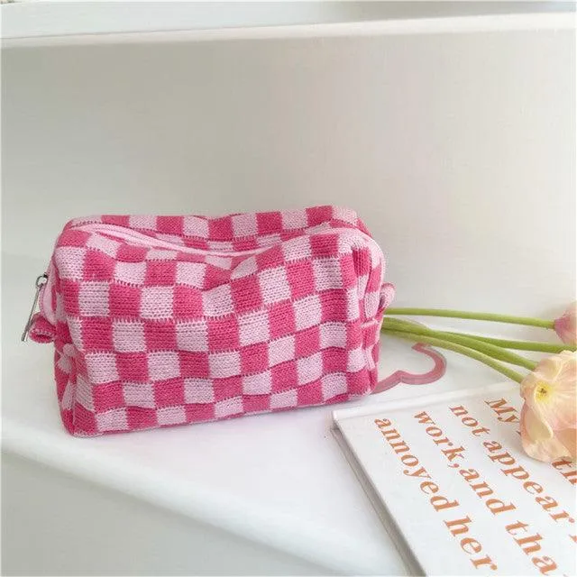 Colorful Plaid Makeup Bags