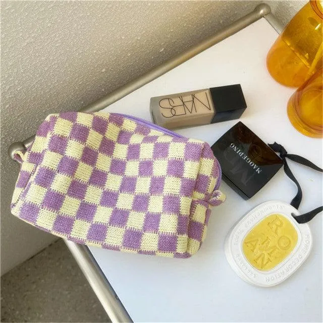 Colorful Plaid Makeup Bags