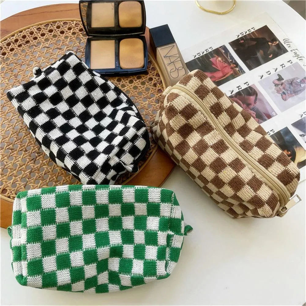 Colorful Plaid Makeup Bags