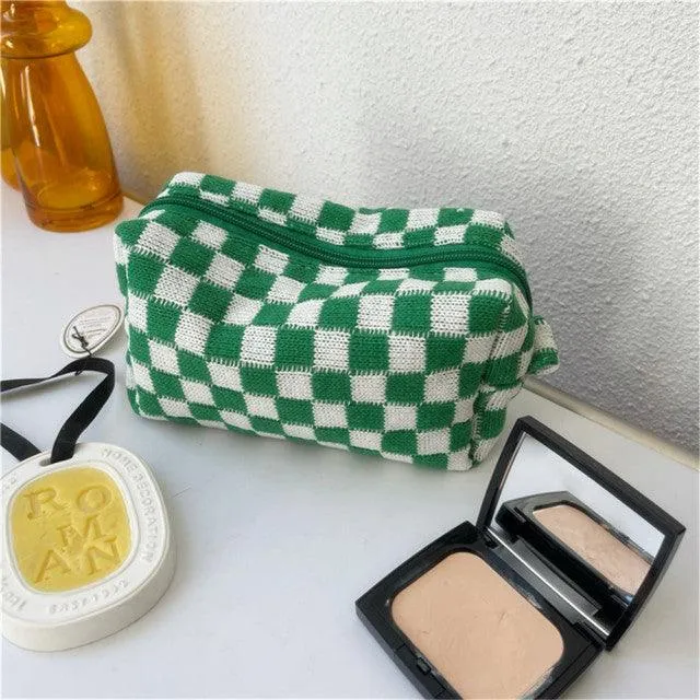 Colorful Plaid Makeup Bags