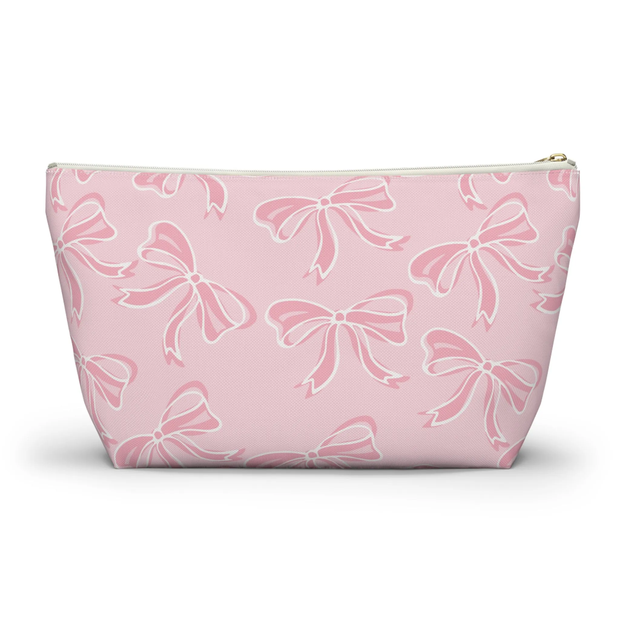 Coquette Pink Bow Monogram Makeup Bag, Pink Bow, Coquette Accessories, Pink Accessories, Pink Coquette Makeup Bag