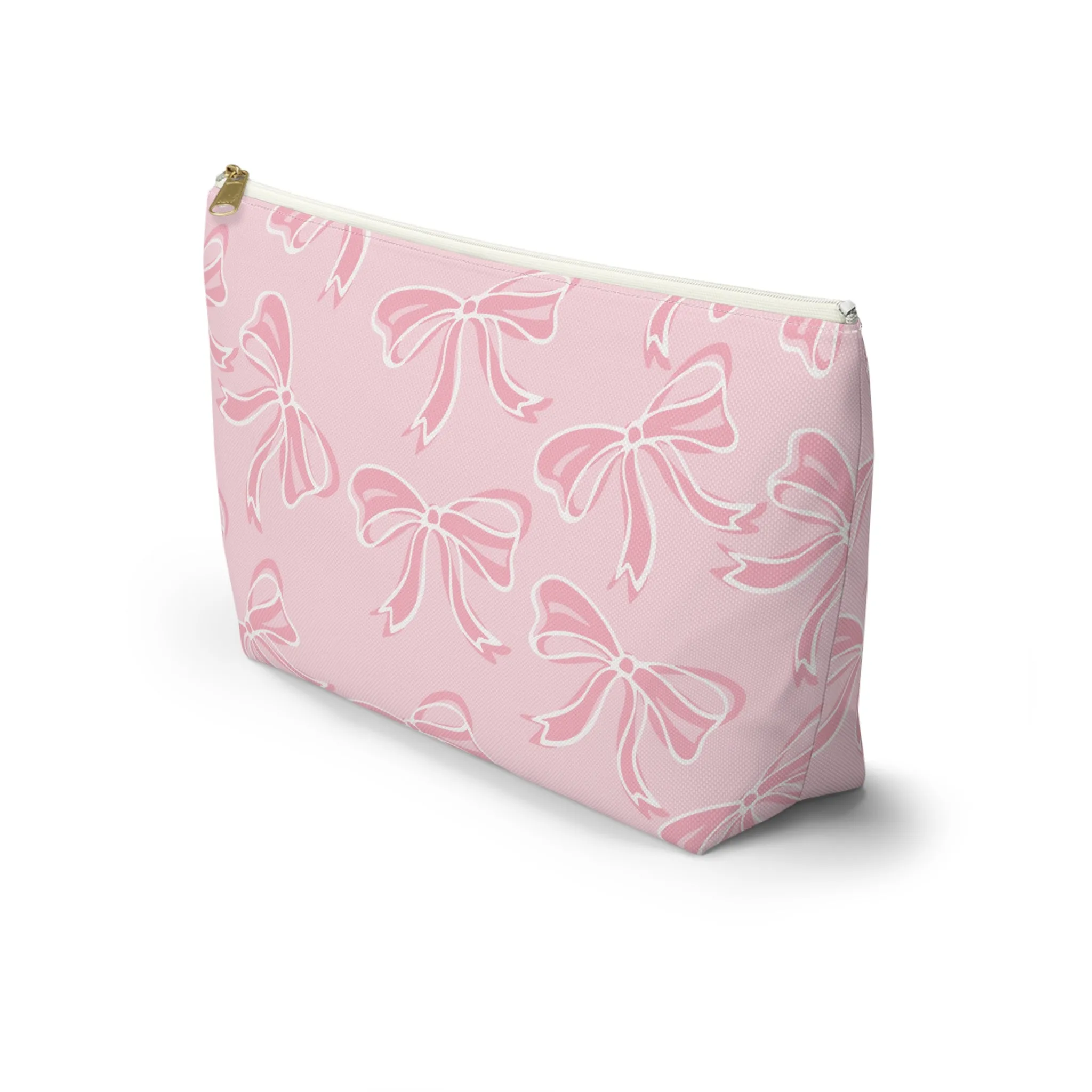 Coquette Pink Bow Monogram Makeup Bag, Pink Bow, Coquette Accessories, Pink Accessories, Pink Coquette Makeup Bag