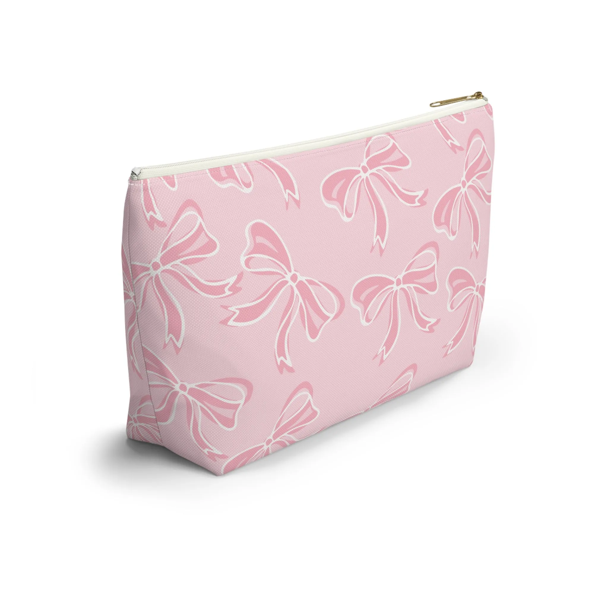 Coquette Pink Bow Monogram Makeup Bag, Pink Bow, Coquette Accessories, Pink Accessories, Pink Coquette Makeup Bag