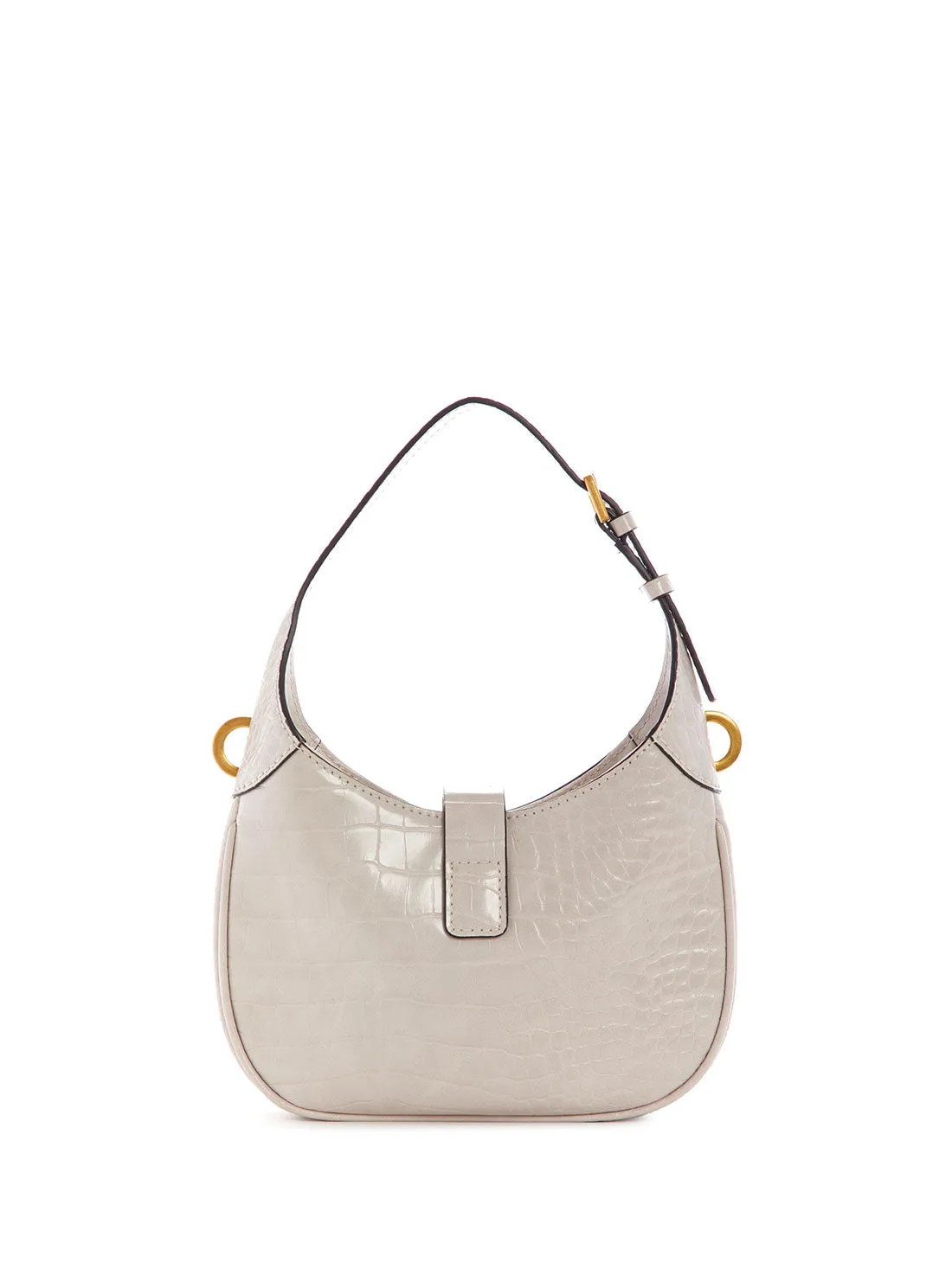 Cream Croco Maimie Mini Hobo Bag