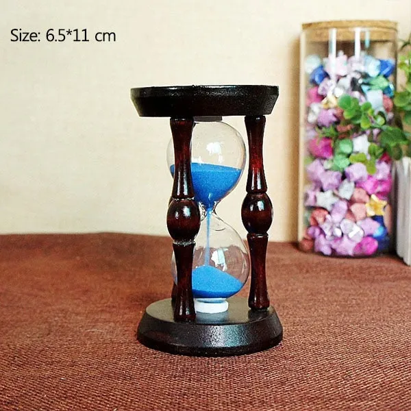 Creative Retro Wooden Hourglass Sand Ornaments Mahogany Hourglass Crafts Timer Clocks for Kitchen Home Office Decoration Gifts