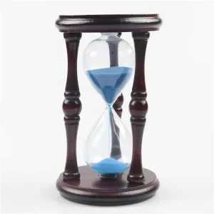 Creative Retro Wooden Hourglass Sand Ornaments Mahogany Hourglass Crafts Timer Clocks for Kitchen Home Office Decoration Gifts