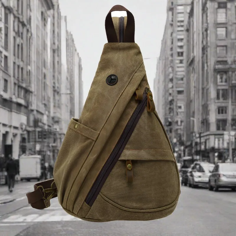 DAPPER STREET SUPPLY CO. - Canvas Crossbody Sling Bag - Urban Explorer Edition