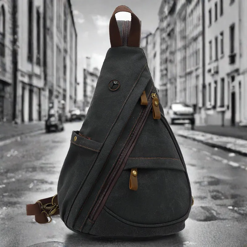 DAPPER STREET SUPPLY CO. - Canvas Crossbody Sling Bag - Urban Explorer Edition